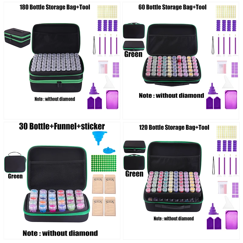 

Diamond Art Storage Containers 120/180/60/30 Slots Diamond Painting Accessories Tools Portable Bead Organizer Boxes for Adults