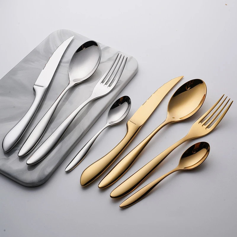 4pcs Cutlery Dinnerware Set Luxury 304 Stainless Steel Tableware Western Spoons Knife Forks Teaspoon Kitchen Dinner Utensils