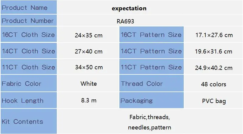 Joy Sunday Cross Stitch Kit Expectation HD Pattern Printed Counted Fabric Aida 16CT 14CT 11CT DIY Embroidery Sets Home Decor New