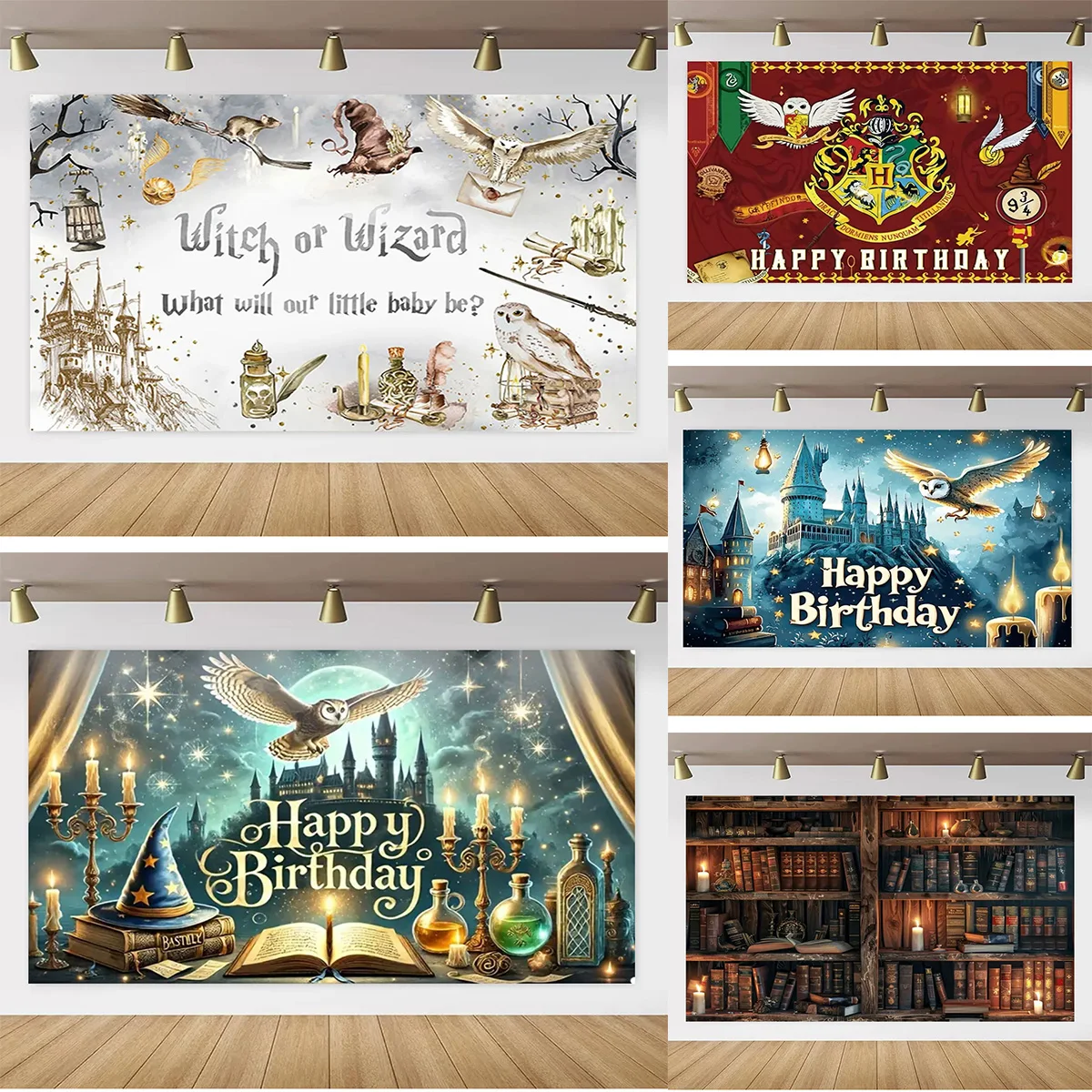 MINISO Harry Potter Tema bambini Festa di compleanno Sfondo Scuola di magia Hogwarts Torta Decorazioni per la tavola Puntelli Regalo Forniture per feste per bambini