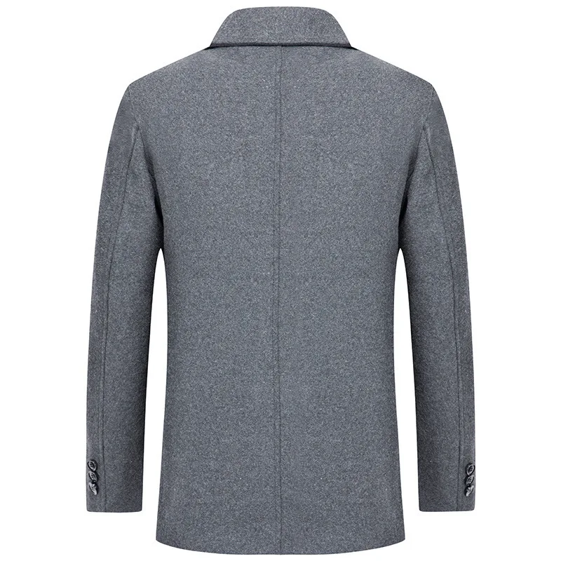 New Mens Fleece Warm Winter Coats Men Wool Blends Cashmere Trench Coats High Quality Solid Male Business Casual Wool Outewear