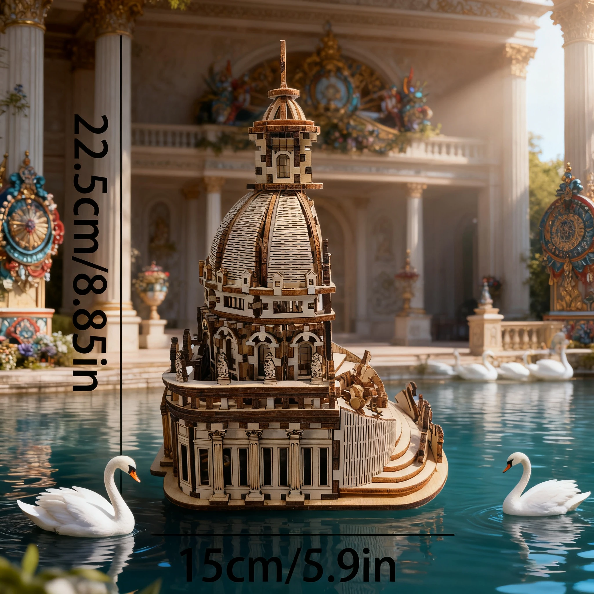 DIY سوان ليك الموسيقى الحرفية كيت 3D الحرفية أطقم منمذجة العملي على النشاط الجدول الديكور عيد الميلاد، عيد ميلاد، هدية عيد الهالوين #6