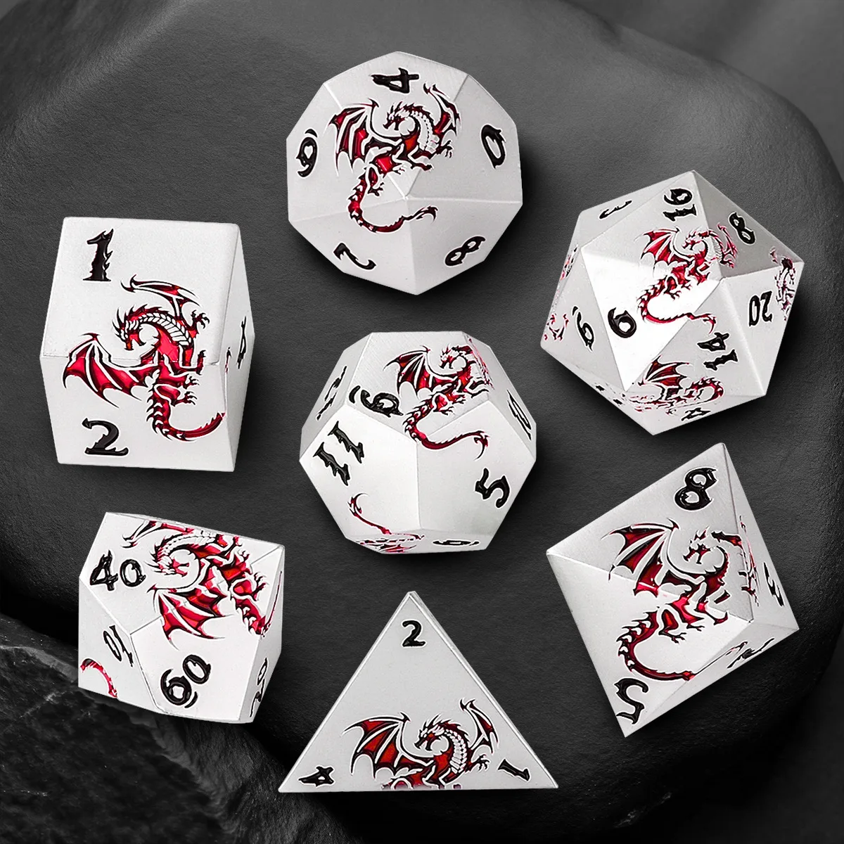 

Alloy Polyhedral D&D Dice Set - Metal Dice for Dungeons & Dragons Tabletop RPG DND Dices