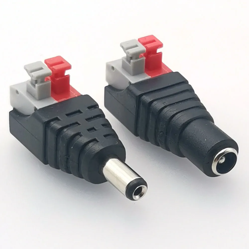 50pcs DC Power Connector Plug Male Female DC 5.5mm X 2.1mm Power Jack Adapter Socket For CCTV Camera LED Strip Speaker