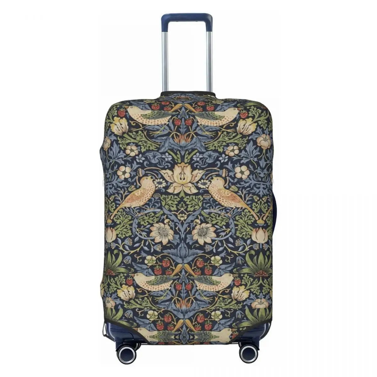 

Custom William Morris Strawberry Thief Pattern Travel Luggage Cover Vintage Textile Suitcase Cover Protector Fit 18-32 Inch