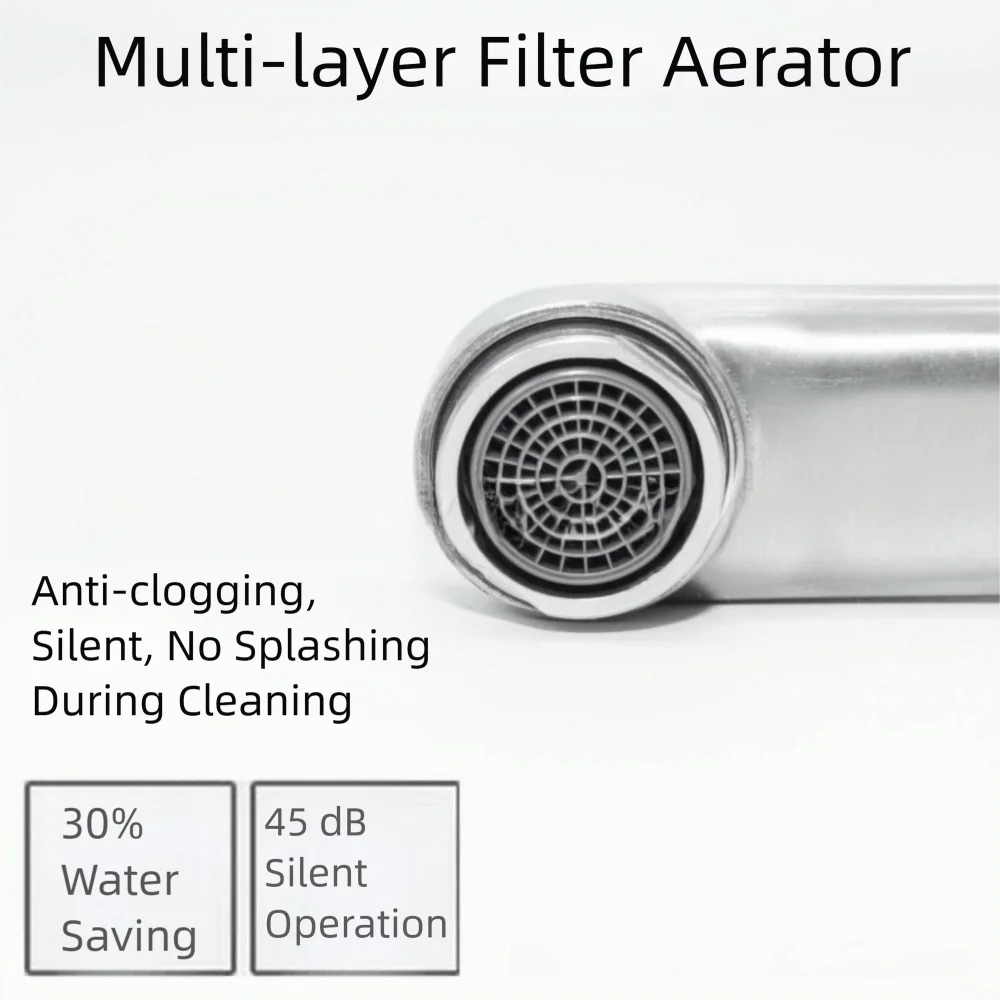 180° Rotation Wall Mount Sink Tap Non-slip Handle Lengthened Outlet Kitchen Faucet Rustproof Soft Water Flows