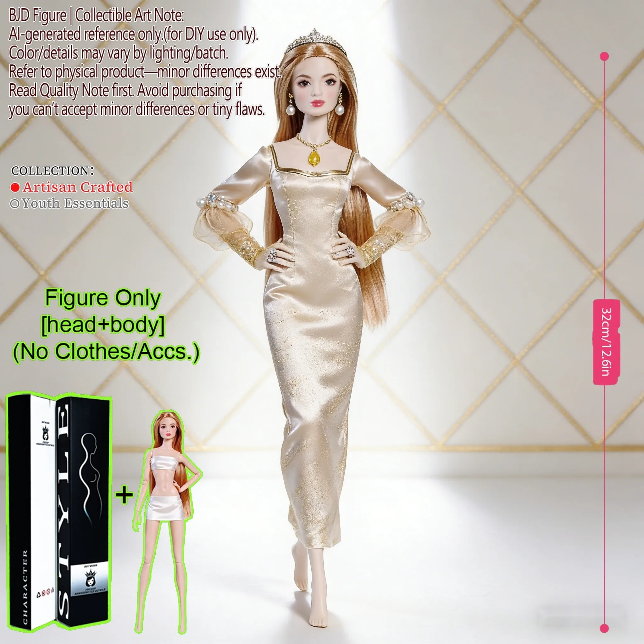 

1/6 Ball Jointed Articulated BJD MJD Supermodel Doll 12.6 Inch Posable Collectible Adult Grade NoClothes