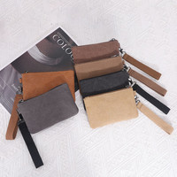 Canvas Mini Coin Wallet Bag Solid Color Zipper Key Bag Money Pocket Purse Women Men Small Card Holder Change Coin Purses