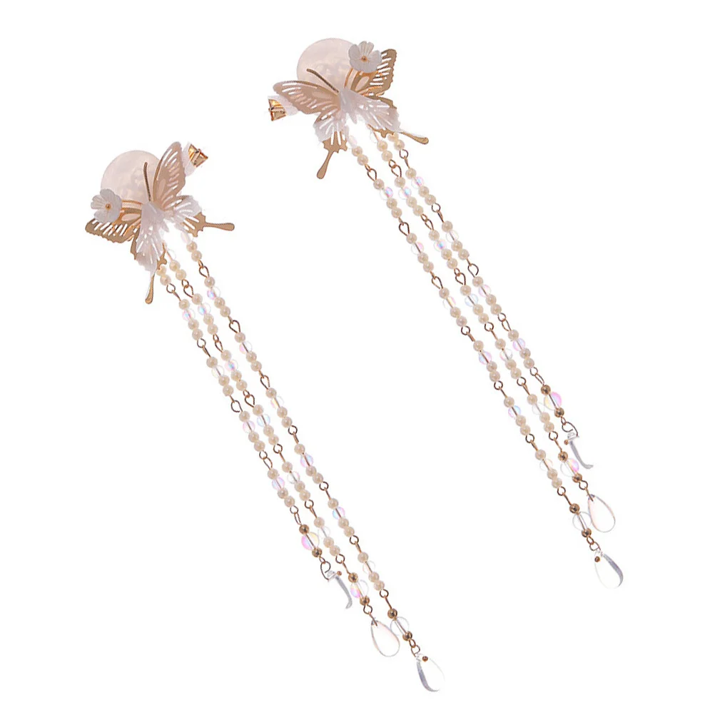 

1Pair Chinese Ancient Tassel Hairpin Retro Hair Clip for Festival Photography Hanfu Headdress Women Hairpins Elegant Hair Decor