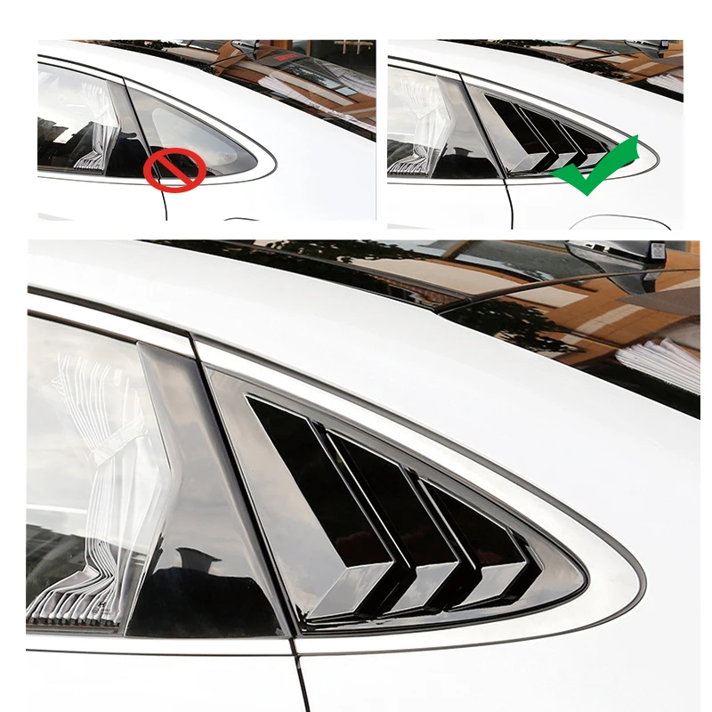 2Pcs For Hyundai Sonata DN8 2021 2020 ABS Tail Triangle Trim Car Chrome Rear Window Spoiler Side Cover Accessories