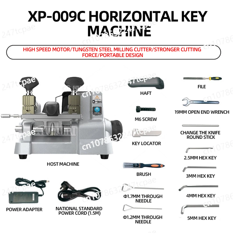 

Key Duplicating Machine Locksmith Drill Maker XP-009C Portable Manual Horizontal Key Machine Flat Milling Gear Opening Machine