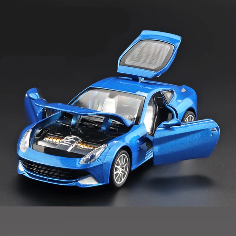 1:32 F12 Berlinetta Alloy Sports Car Model Diecast Metal Toy Vehicles Car Model Simulation Sound Light Collection Gift