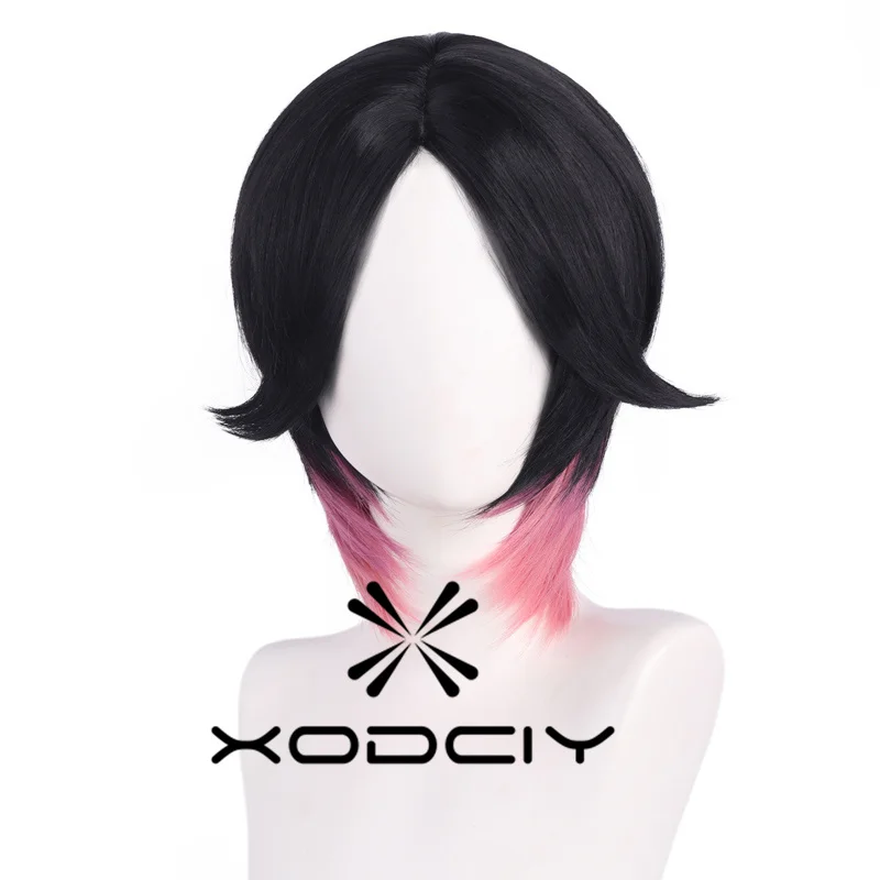 New Arrival Valorant New Hero Clove Cosplay Wig Short Heat Resistant Synthetic Hair Halloween Party Role Play + Free Wig Cap