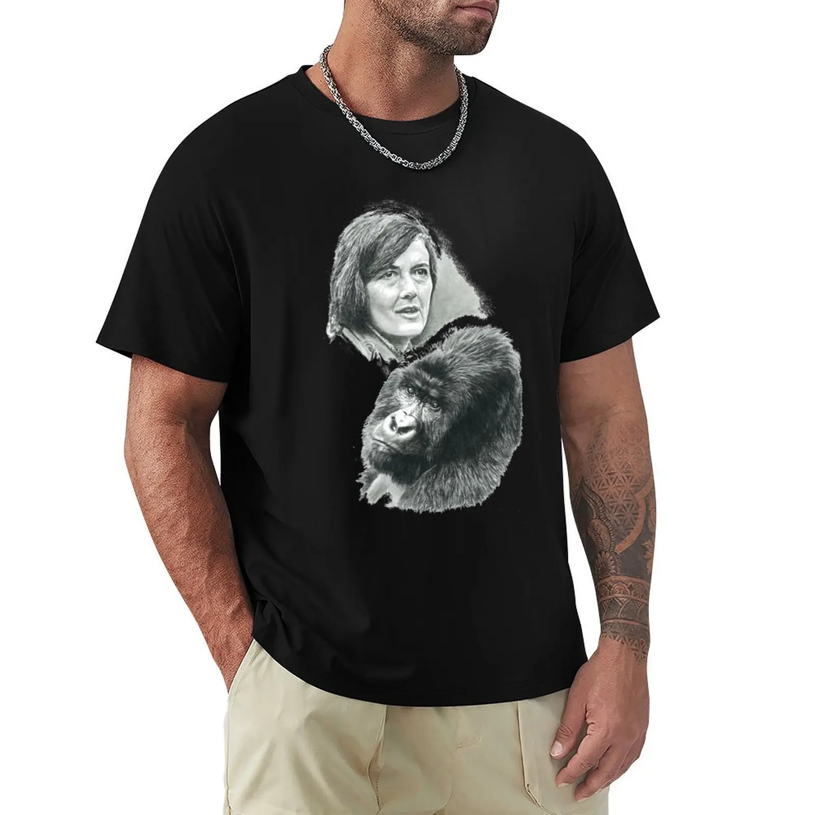 TRIBUTE TO DIAN FOSSEY T-Shirt Casual Everyday Short Sleeve T-Shirt