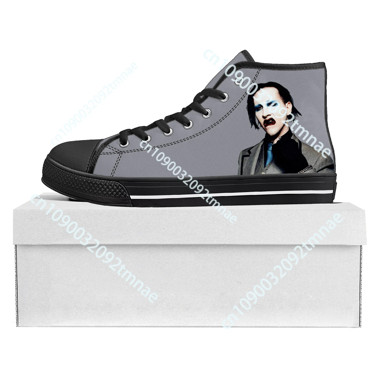 

Rock Band Music Singer Marilyn Manson High Top High Quality Sneakers Mens Womens Teenager Canvas Sneaker Couple Shoe Custom Shoe