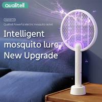 Xiaomi Youpin Qualitell Electric Mosquito Swatter Digital Display Rechargeable Mosquito Killer Lamp Household Powerful Fly Swatter Purple Light Mosquito Trap Automatic Mosquito Killer Two-In-One C2 [Upgraded Model]