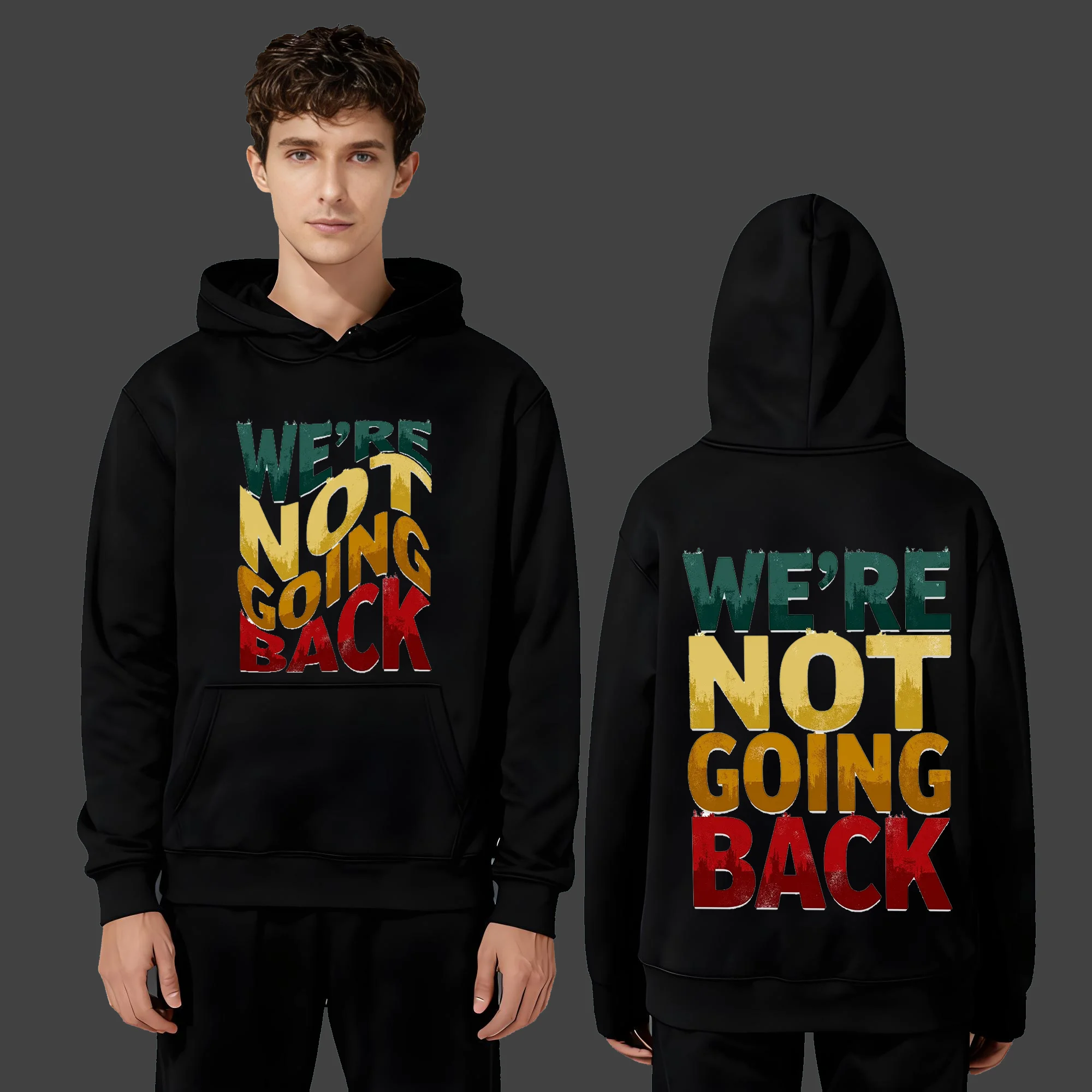 

The latest fashion and casual 330g heavyweight hoodie for men and women in 2025 featuring trendy graffiti letter pattern prints