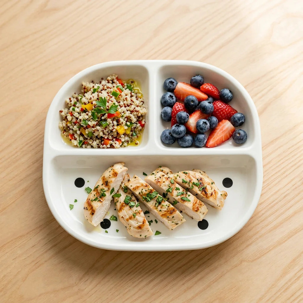 Ceramic Compartment Plate With Hepburn Polka Dot Design Quantitative For Home Use