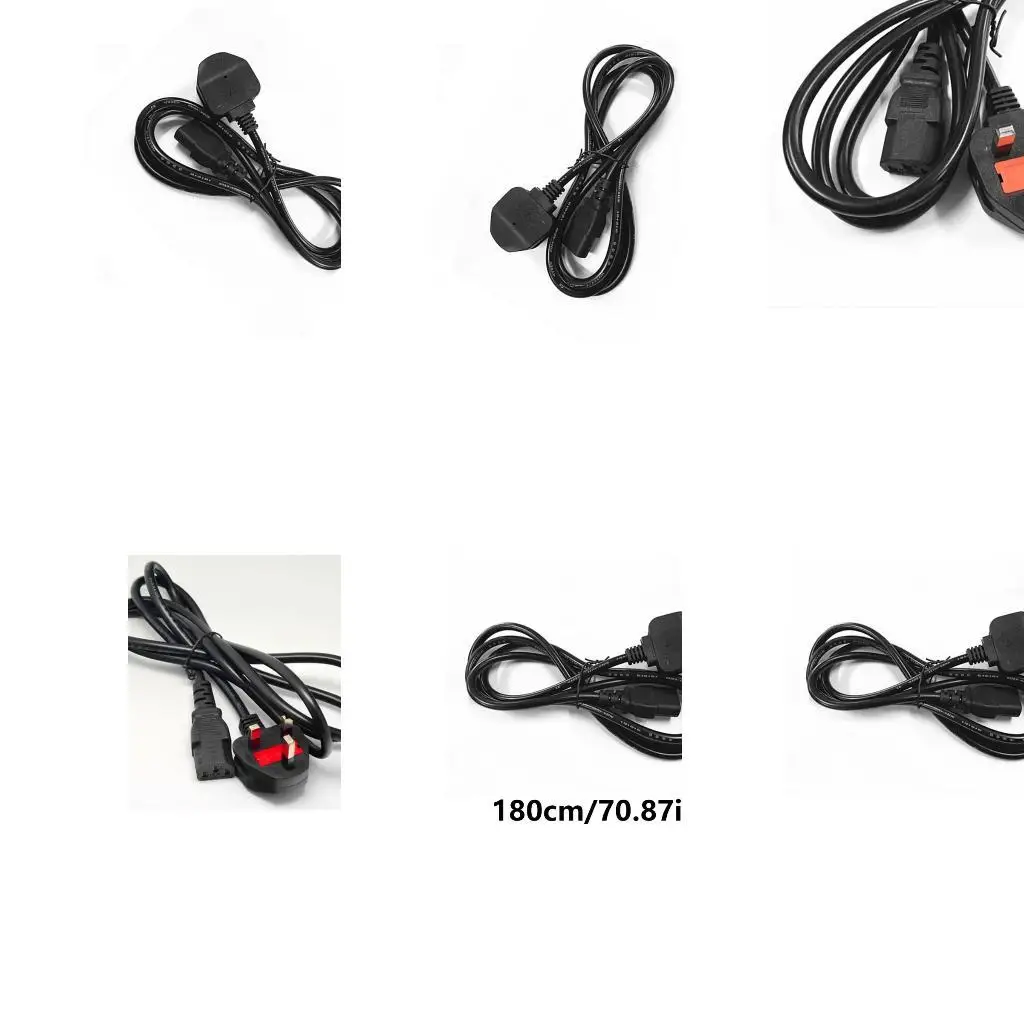 

31BA 1.80m Long Standard 3pin Power Cable Cord BS1363 Plug to IEC320-C13 Female Port