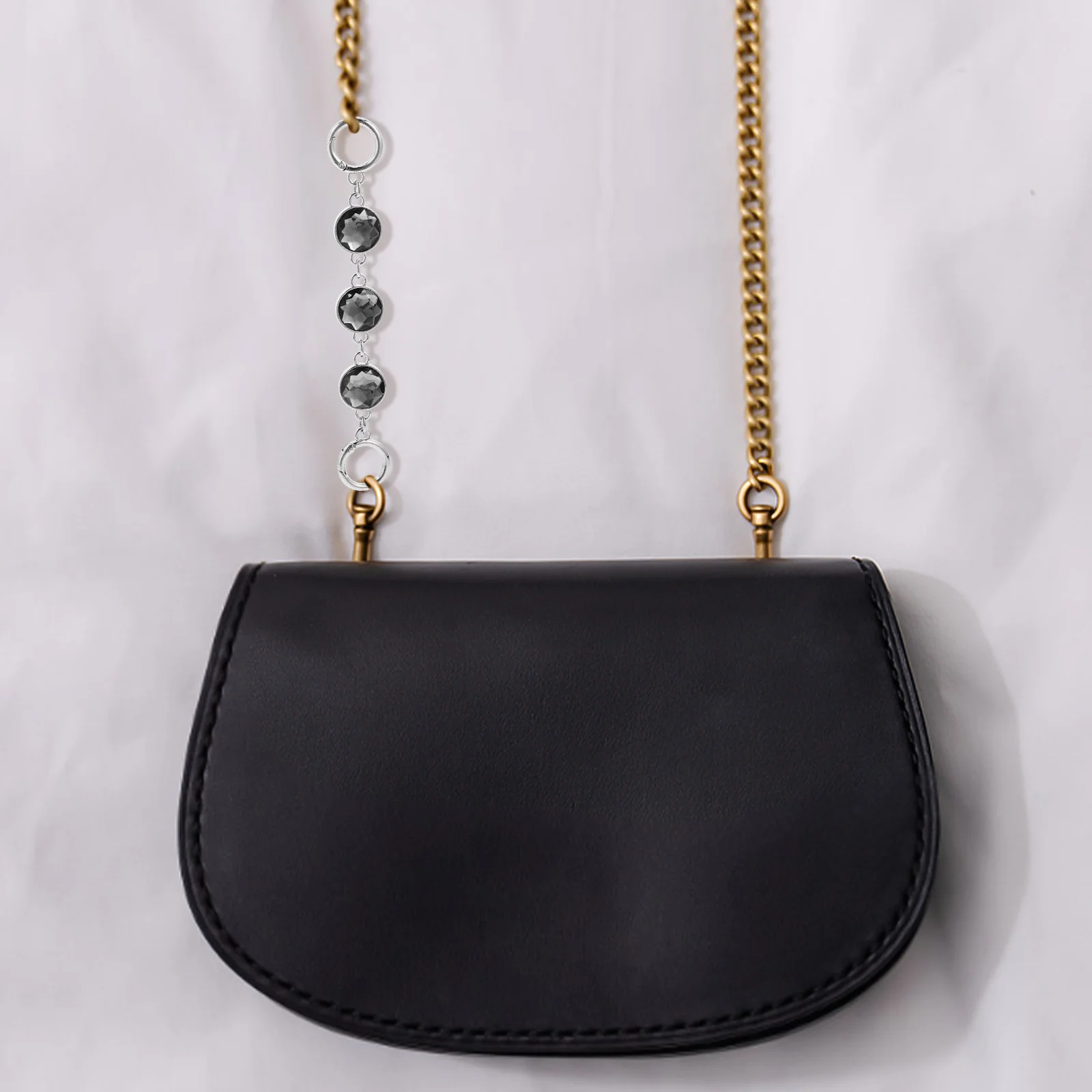 Stylish Chain Strap for Handbag with Sparkling Rhinestones Adjustable Purse Extender for Crossbody Shoulder Bag Elegance Boost