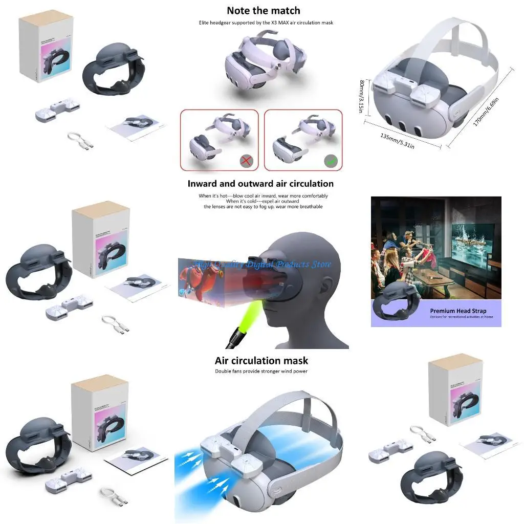 

U2JE Cooling Eye Guard Air Circulation Interfaces Pad Replacement Breathable Interfaces Face Cover for Q 3 Repair