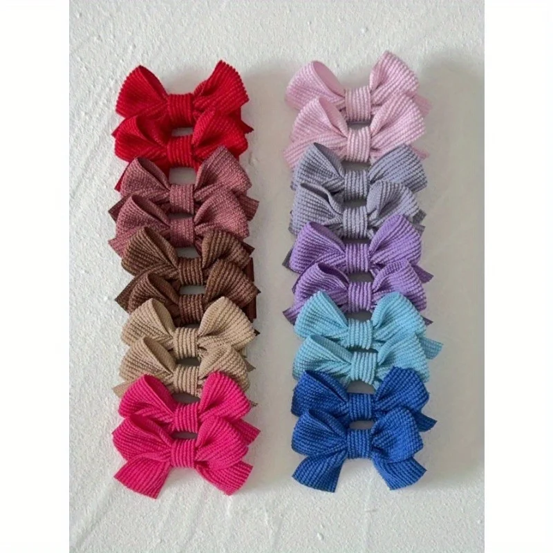 20Pcs/set New Mini Bowknot With Hair Clips Safety Hairpin Sweet Hairgripe for Baby Kids Hair Accessories