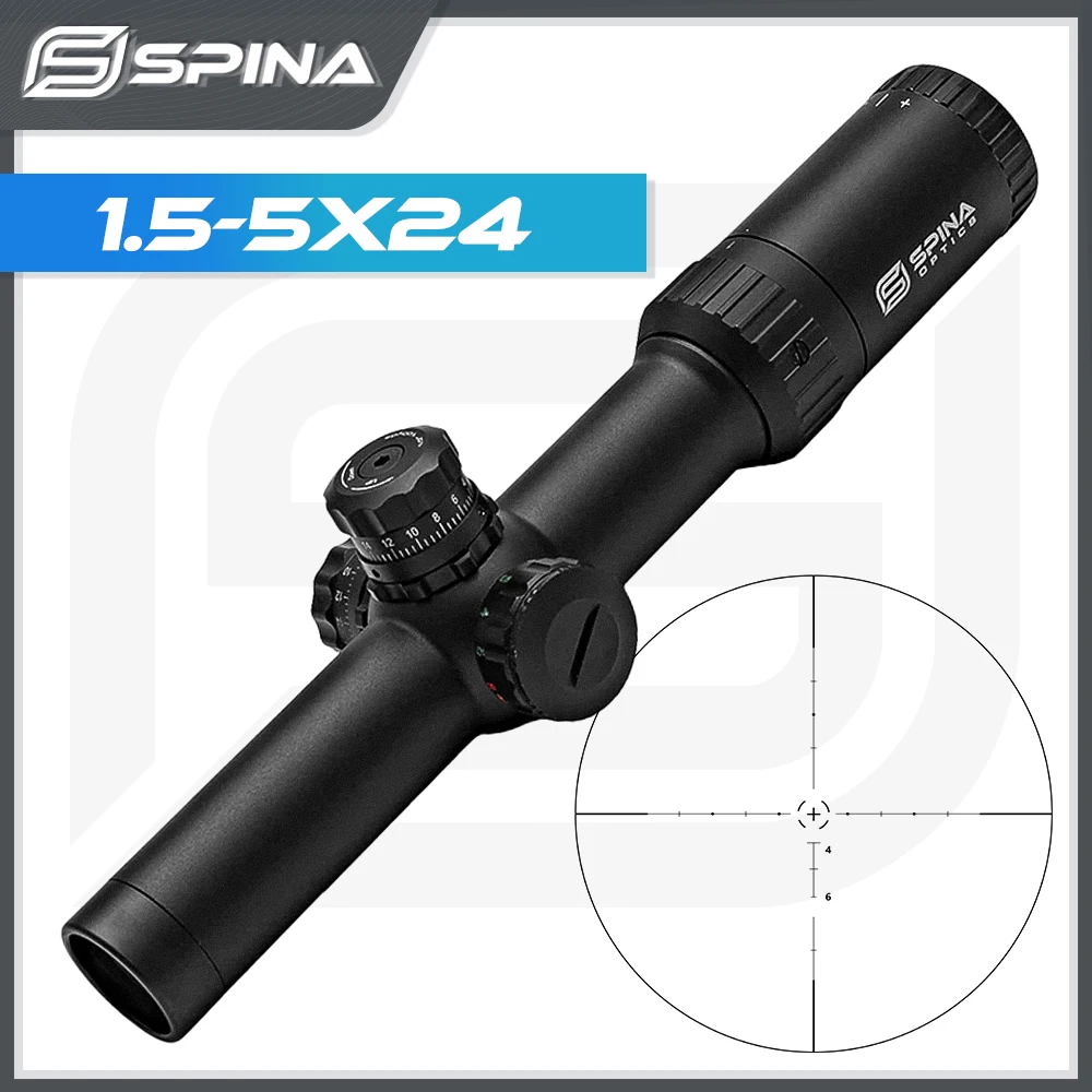 

SPINA OPTICS DF 1.5-5x24 Air Rifle Hunting Optical Scope Red and Green Illuminated Collimator Riflescope Sight with Rail Mounts