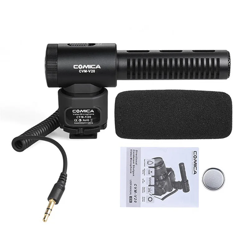 COMICA CVM-V20 Cardioid Polar Pattern Condenser Shotgun Video Microphone on Mic for DSLR Smartphones