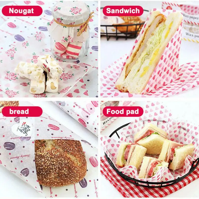 Parchment Paper For Baking 50 Pieces Wax Paper Sheets Sandwich Wrapping Paper Food Wrap Paper Christmas Grease Resistant Wax