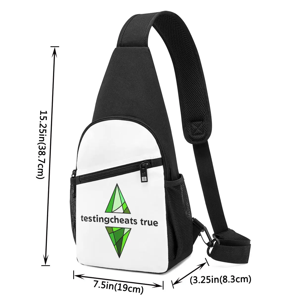 The Sims 4 - Testingcheats True Plumbob Chest Bag Men Sling Crossbody Backpack Chest Bag Traveling Hiking Daypack Shoulder Bag