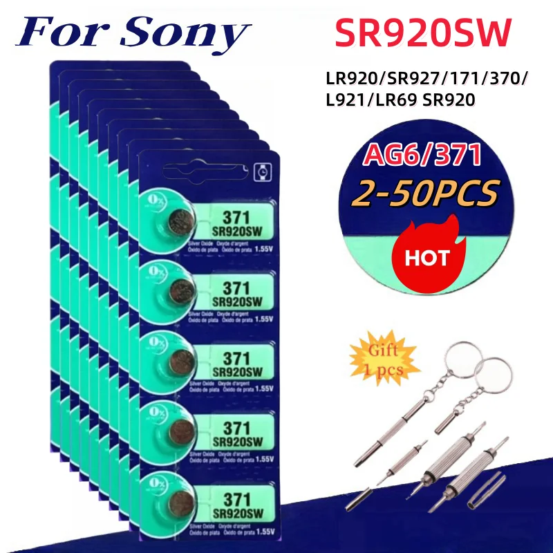 Original For SONY AG6 371 SR920SW LR920 SR927 171 370 L921 LR69 SR920 Button Batteries For Watch Toys Remote Cell Coin Battery