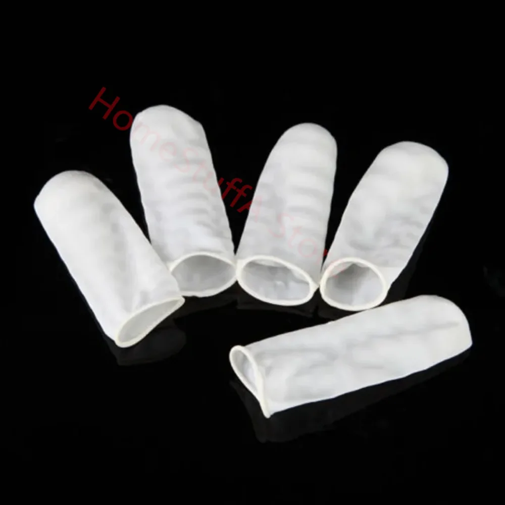 20/50pc Non-toxic Latex Finger Cots White Thumb Finger Gloves for Beauty Watch Repair Work Fingertips Protector Gloves Dual Tool