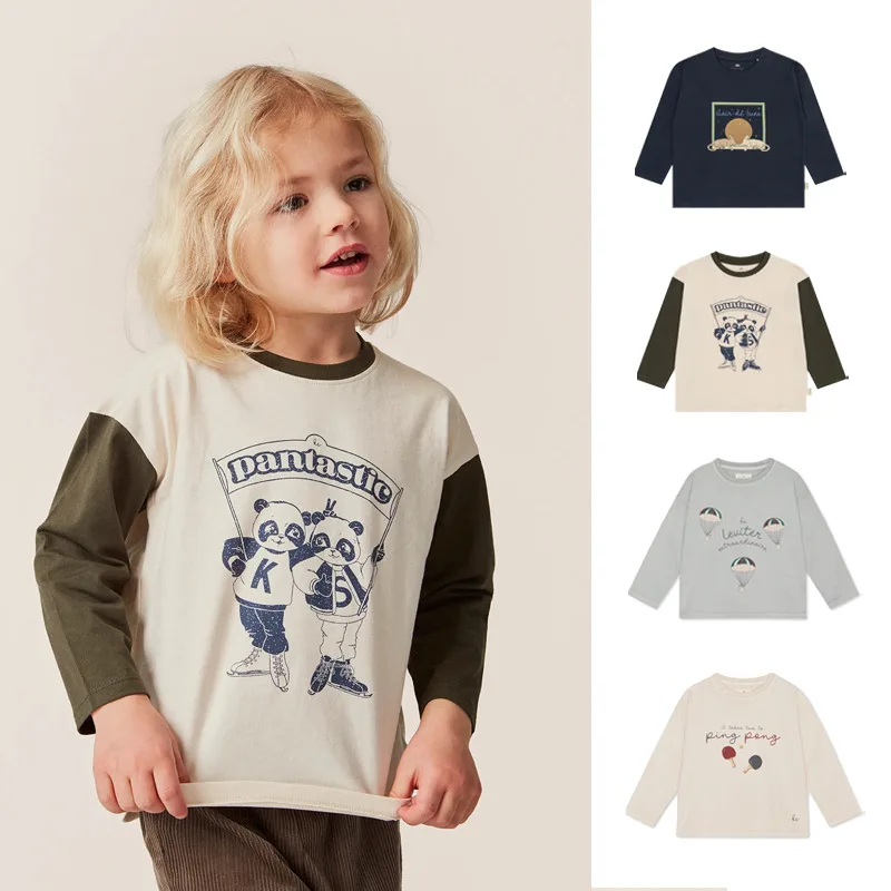 

2025 Autumn/Winter New Men's And Women's Clothing Cotton Comfortable and Cute Table Tennis Top Panda T-shirt Children's Top