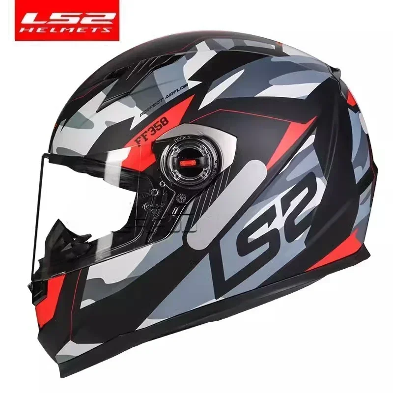 Hot sale LS2 FF358 Motorcycle Helmet Casco Moto Full Face Casco Motocross Racing Riding Black White Casque Moto Capacetes