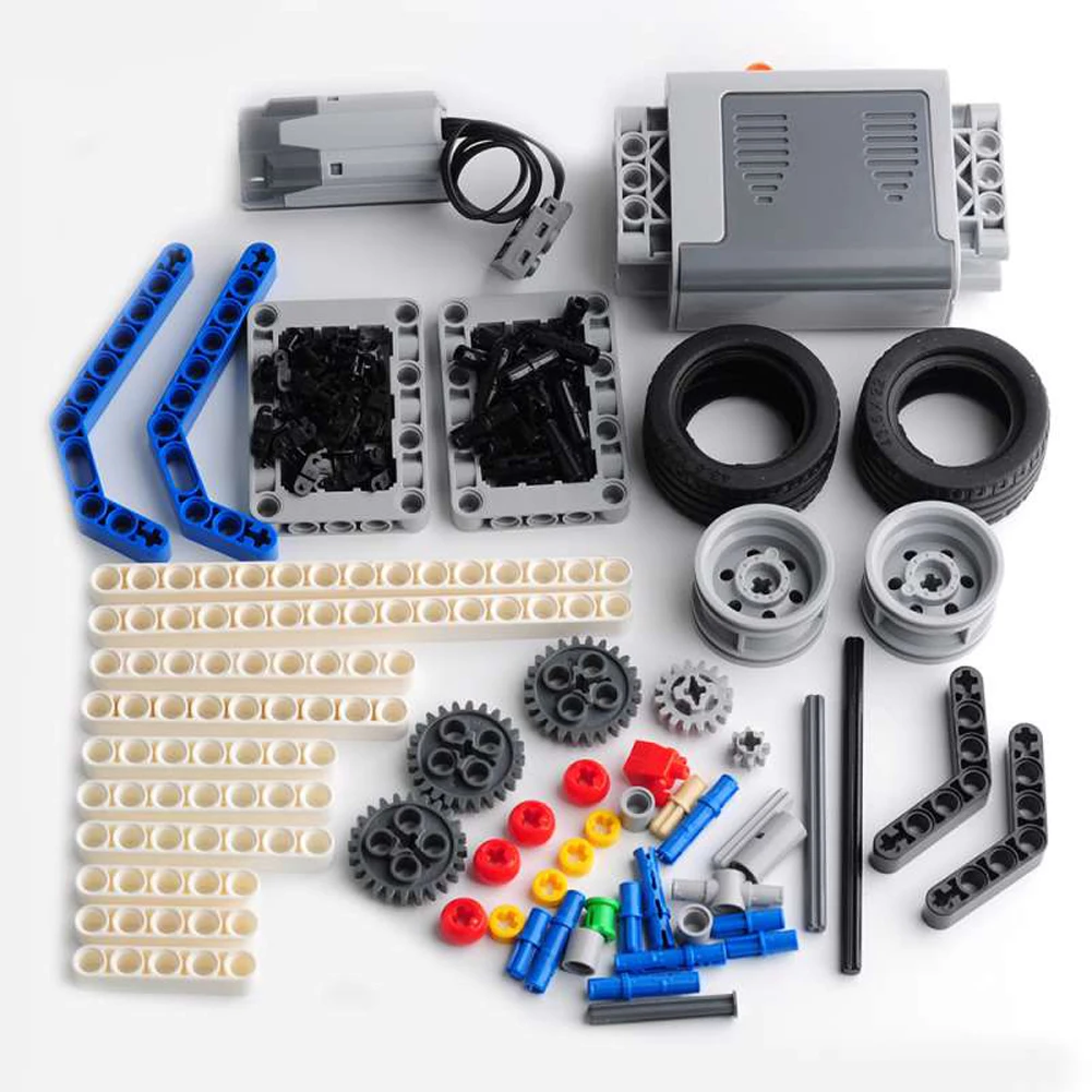 Technical MOC Motorcycle Set Bricks Kit AA Battery Box M Motor Compatible with legoeds Building Blocks 8883 8881 Power Group Toy