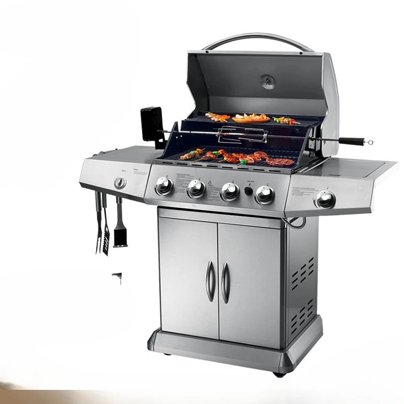 

Барбекю-гриль из нержавеющей стали для внутреннего дворика, многофункциональный большой газовый гриль для дома и улицы, барбекю