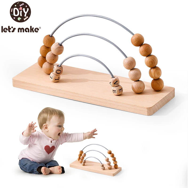 Let's Make 1Set Baby Montessori Educational Math Toy cerchi in legno Bead Learning Toy Numbers conteggio abaco Toys For Kid Gifts