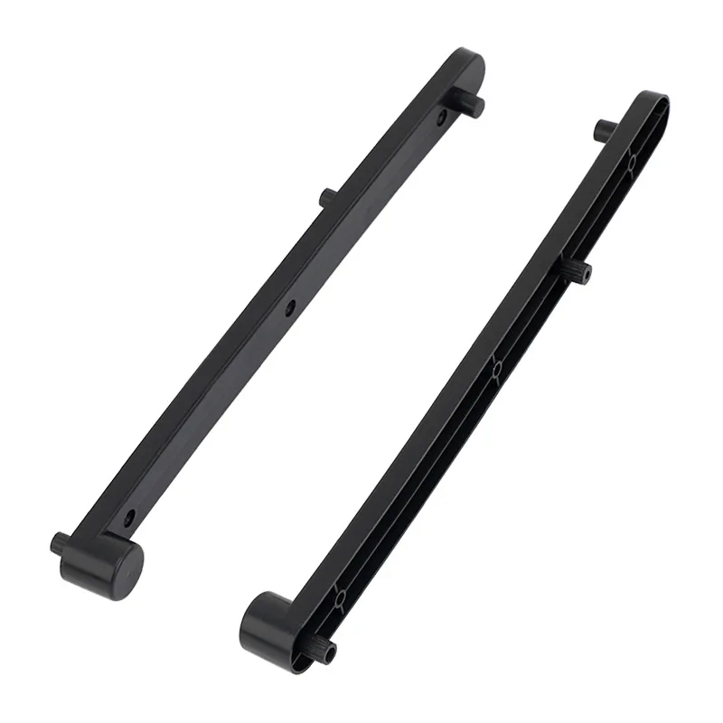 

Concealed plastic rails for flip-up doors, drawer slides, bookcases, cabinets, side-mounted rails, and door accessories.