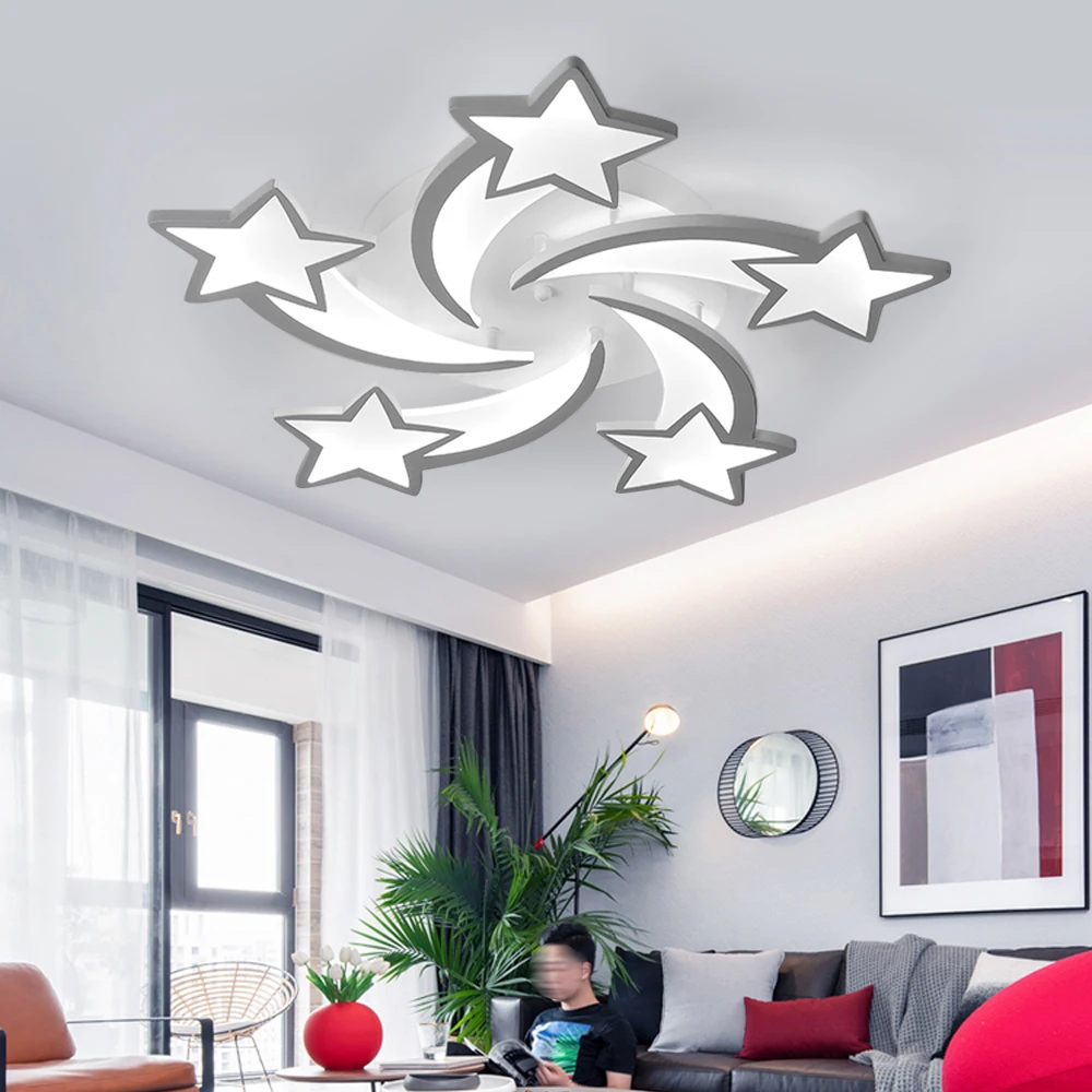 Imagem -02 - Star Led Acrylic Ceiling Light Iluminação Interior Brilhante Luminária para Decoração de Sala de Estar Modern Led Flush Mount Lâmpadas