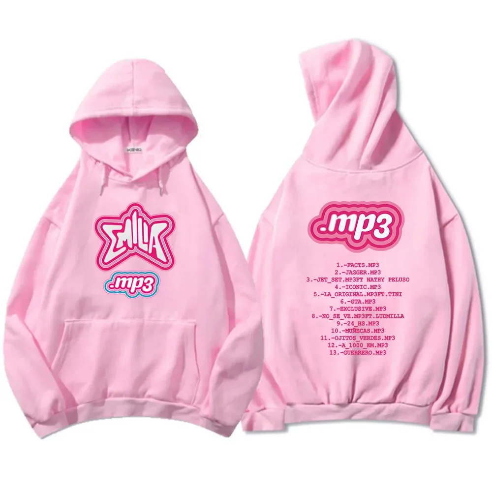 Woman Winter Clothes MP3 Emilia Mernes Hoodie Prined Sweatshirts Winter Casual Long Sleeve Sudaderas Pink Unisex Soft Hoody