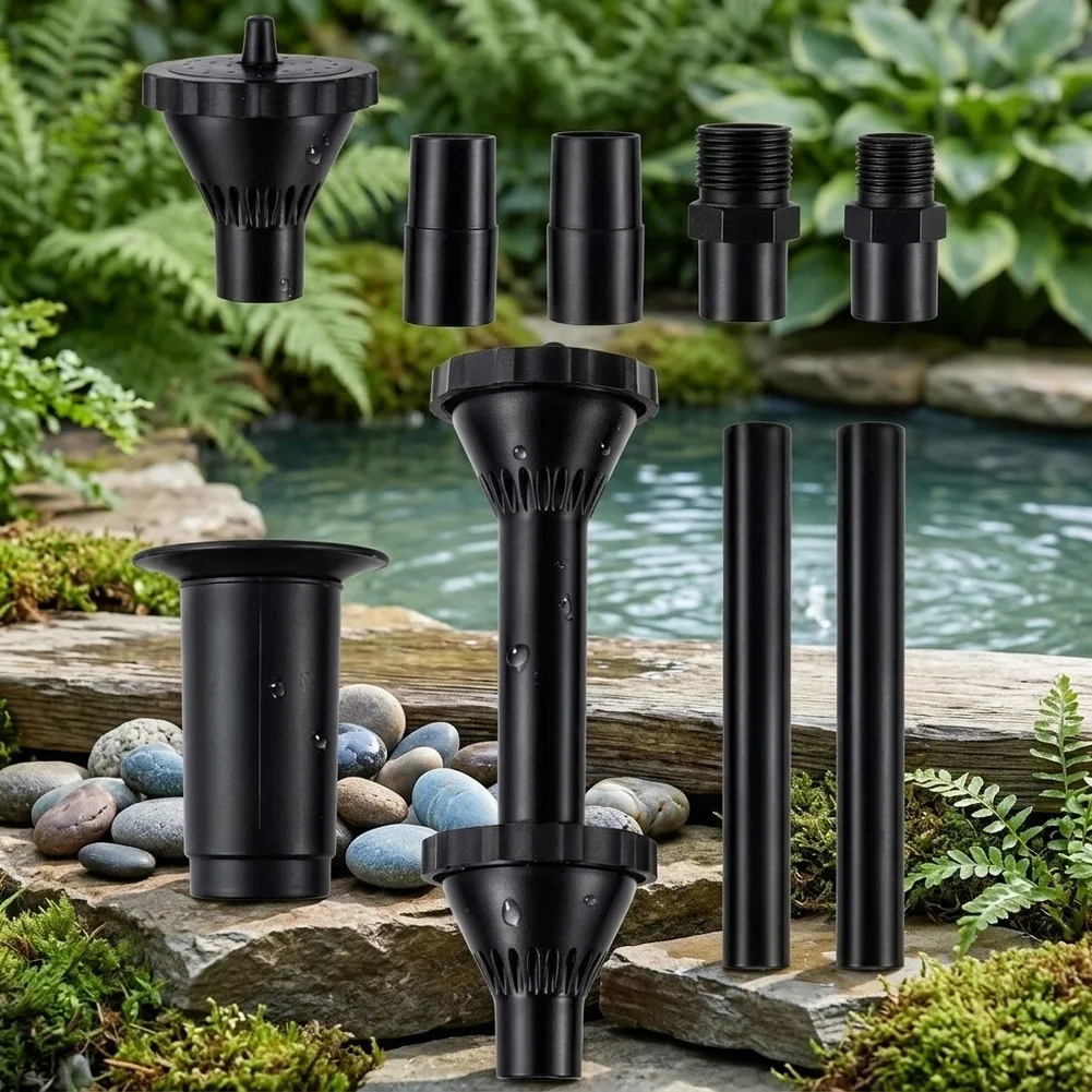 Adjustable Water Jets Fountain Nozzle Set Submersible Pump Compatible Plastic Construction Mushroom Spray Mode