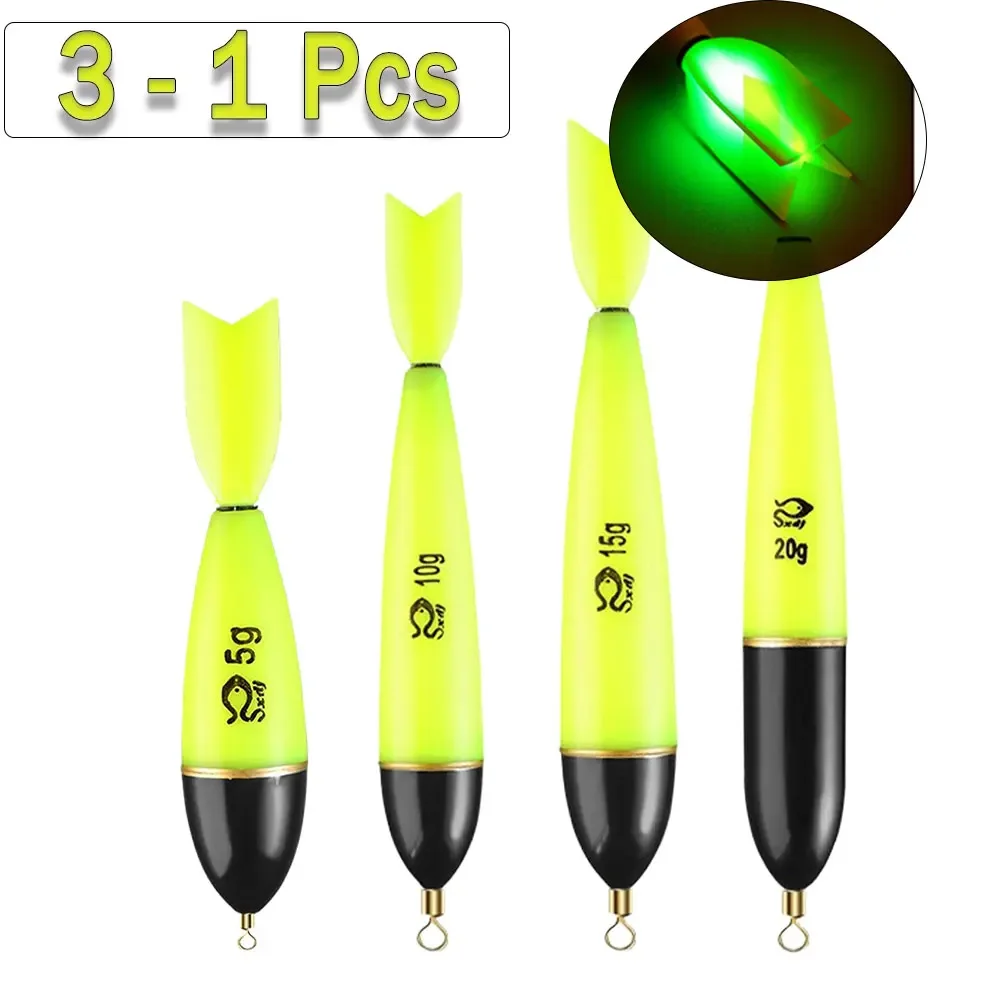 1/2/3 Pcs Fishing Floats Fishing Accessories Fishing Night Float Night Fishing Light Up Bobbers for Sea Ocean Rock Fishing