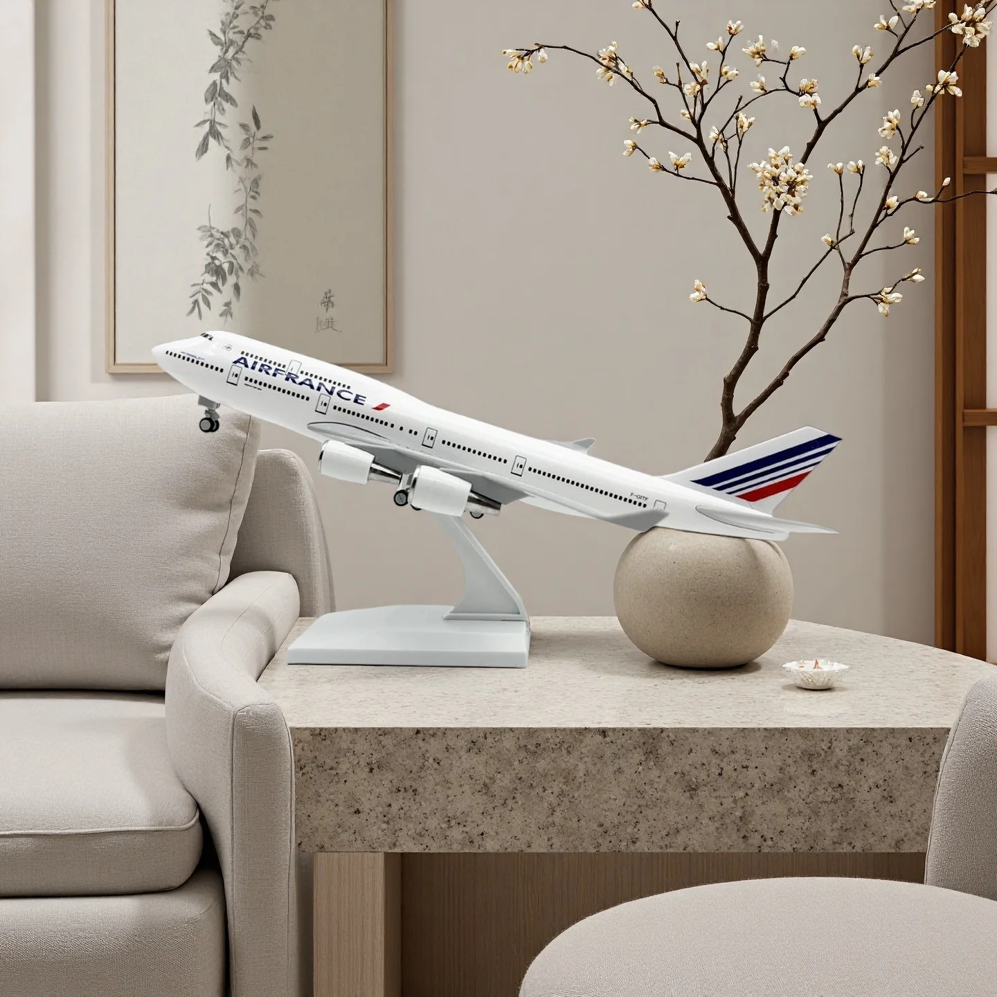 

Игрушечная модель из смолы 30 см B747 Air France Airlines, модель самолета, самолет с шасси, детские игрушки, коллекции