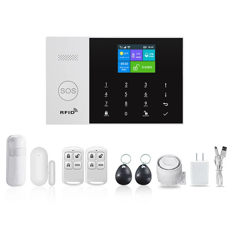-MEOF домашняя охранная сигнализация, датчик WIFI SIM GSM RFID для IOS Android, приложение, дистанционное управление, вилка стандарта США