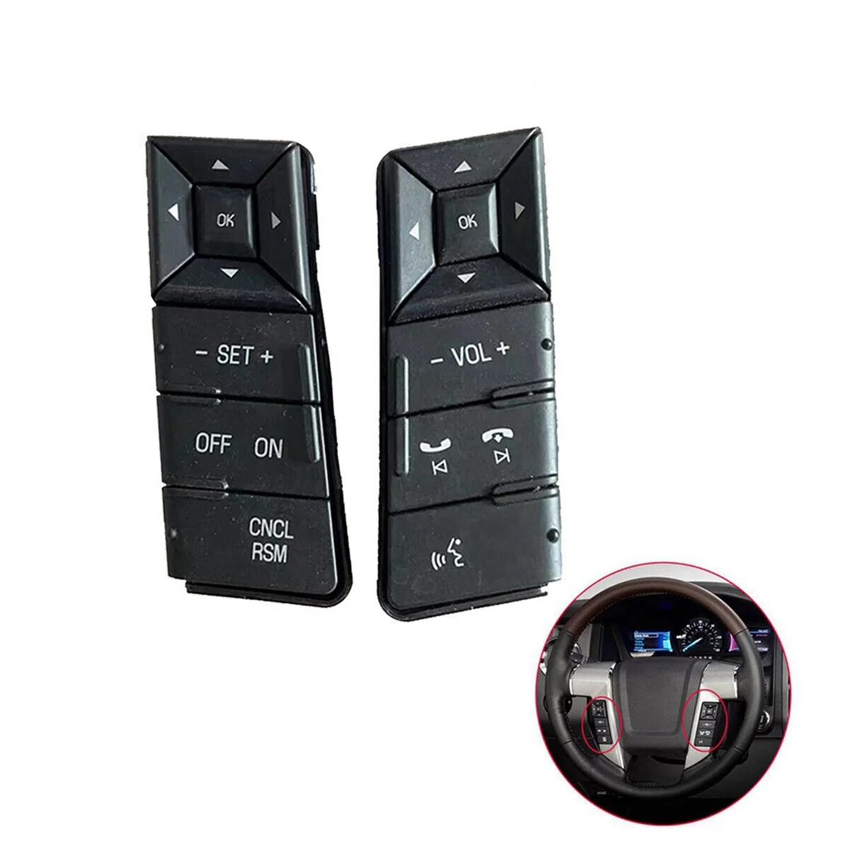 2 Pcs Car Cruise Control Steering Wheel Buttons Switch