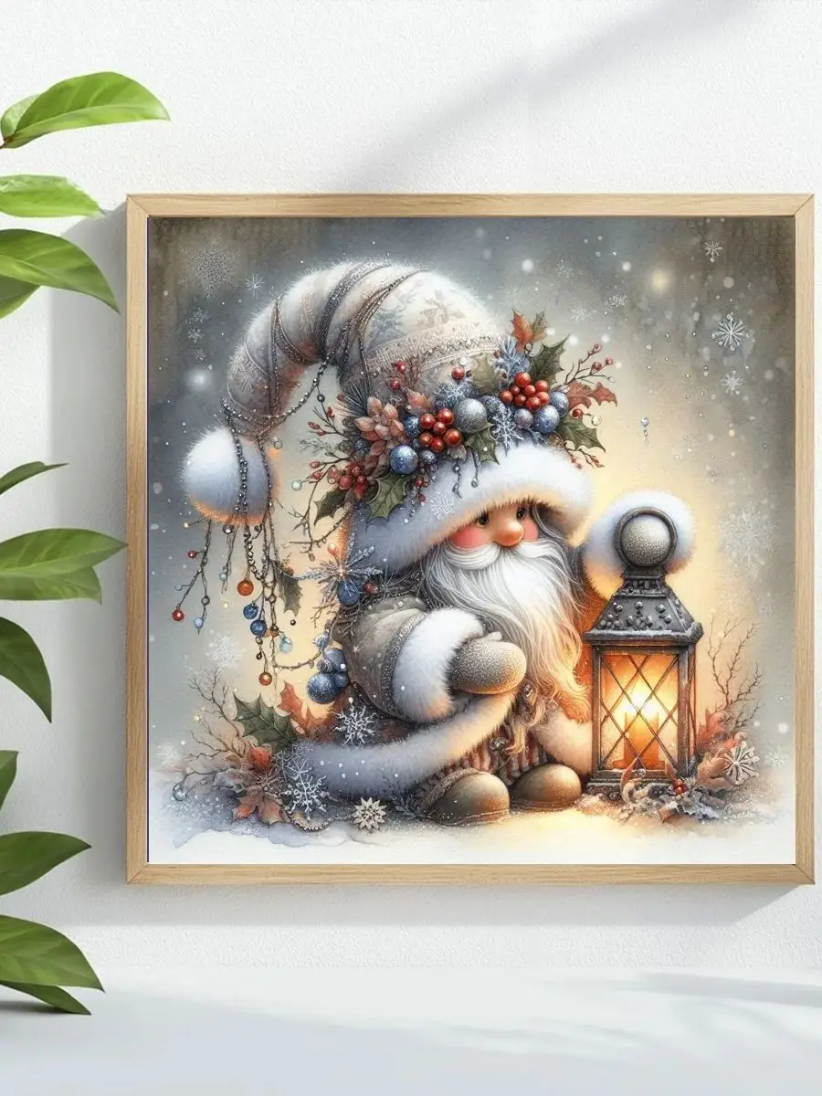 1 Stück 40X40CM/15,74 Zoll Großvater-Zwerg Gestempeltes Kreuzstich-Set DIY-Kit 11CT/14CT Vollstickerei mit Öko-Baumwollfaden Neu eingetroffen – Detail 1