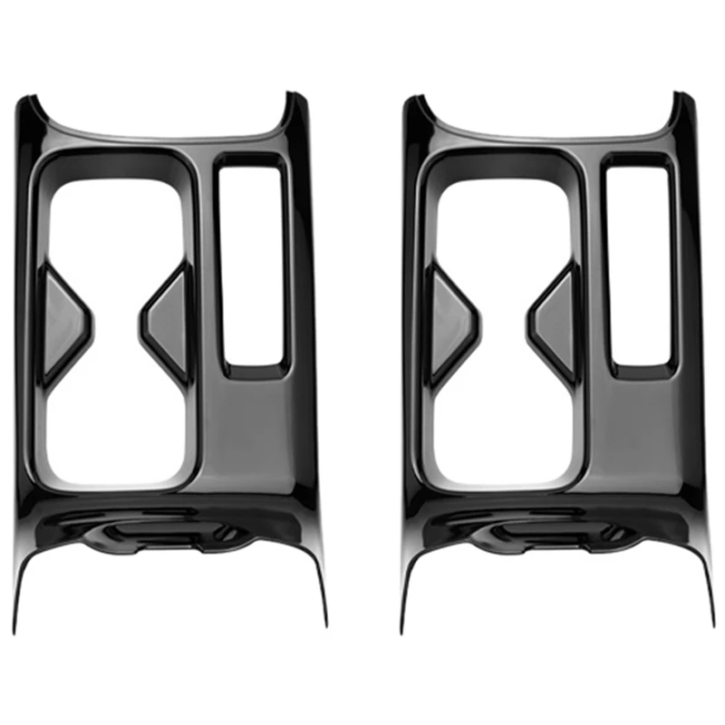 

2Pcs Car Gloss Black Center Console Water Cup Holder Decoration Cover Trim Stickers For Honda HRV HR-V Vezel 2021 2022