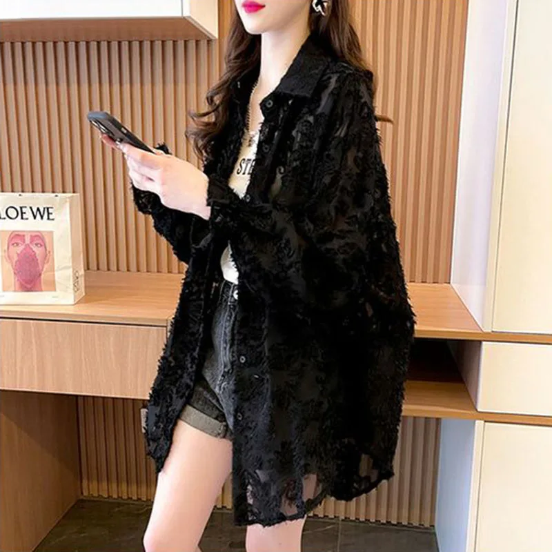 Lace Sun Protection Coat Women Spring Summer New Uv Protection Cardigan Jacket Female Design Sense Casual Thin Sunscreen Shirt