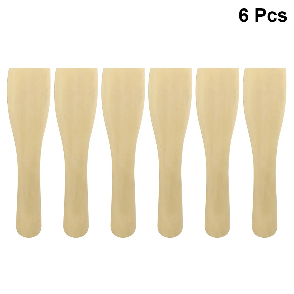 6 Pcs Wooden Spatula for Cooking Turner Scraper Kitchen Non Stick Bamboo Shovel