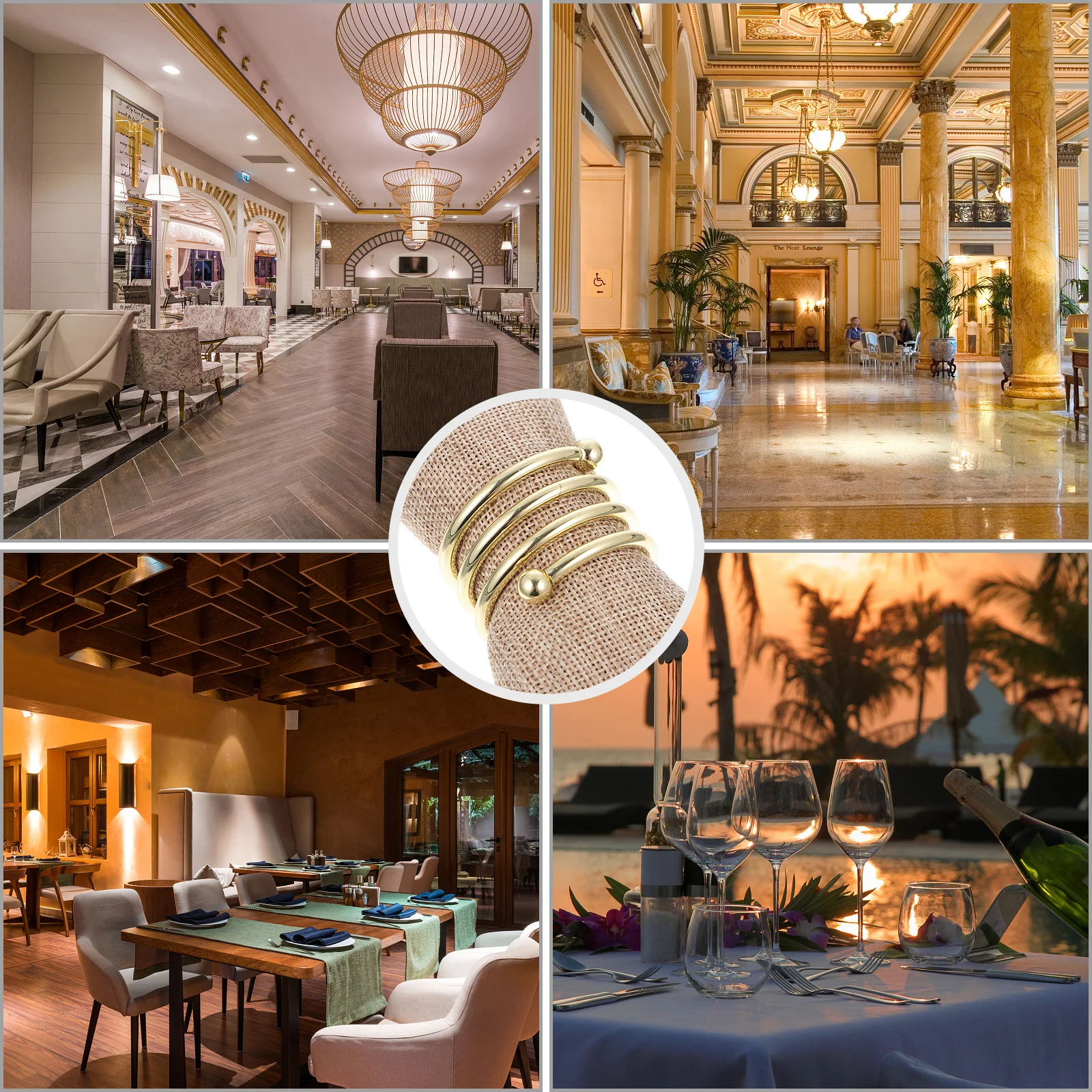 

6Pcs Festive Napkin Buckles Elegant Dinner Accessories Tableware Ornaments Napkin Rings Tableware Adornments